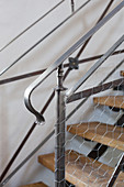 Metal and chicken wire balustrade