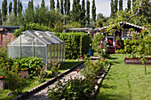 Allotments With Greenhouse And Garden Shed