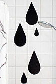 DIY water-drop wall stickers in shower