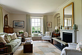 Elegant drawing room with rug