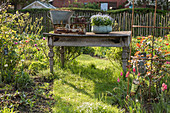 Old garden table as a decoration