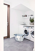 Washing machines in utility room
