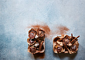 Mini hazelnut and chocolate tarts