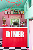 Counter in play house in American fifties style