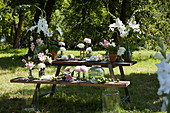 Table with summer flowers