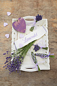 Lavender flowers and woven lavender wands