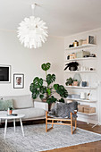 Scandinavian-style living room in shades of grey