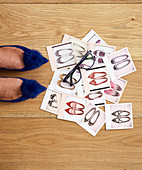 Photos of shoes for labelling shoeboxes