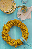 Wreath of mimosa flowers
