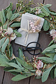 Wreath of sage and thistles