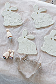 Handmade modelling clay Easter bunny pendants