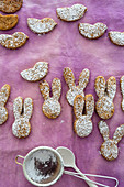 Decorated Rabbit Shortbread Cookies