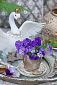 Violas and swan ornament