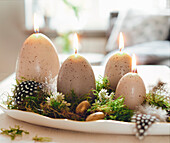 Egg-shaped candles