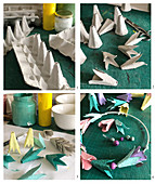 Making a wreath from egg cartons