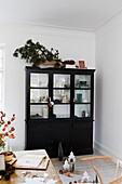 Black display cabinet, Christmas decoration