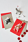 DIY invitation cards with animal figures for a circus