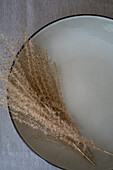 Pampas grass lying on a plate