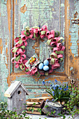 DIY Easter wreath made from loops of paper