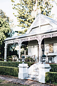 Victorian house with veranda and typical decoration