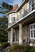 Pillar supports of veranda of Devon home