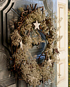 Close up details of a seasonal wreath