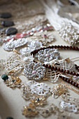 Lace and beaded necklaces