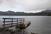 Wooden jetty on lake