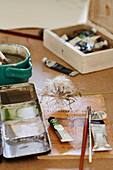 Art equipment and seedhead in Suffolk studio
