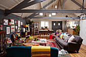 Colourful open plan barn conversion in Brighton, East Sussex, UK