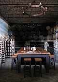 Table in wine cellar, Carmelo, Uruguay