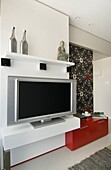 Wide screen television in modern living room, Palermo, Buenos Aires, Argentina