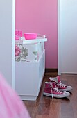 Pink details of teenager's room, Buenos Aires, Argentina