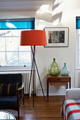 Contrasting lampshade and roller blinds in 1820s Georgian townhouse conversion
