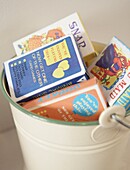 Bucket of 1950s style playing cards