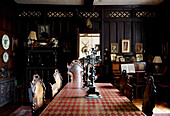 Oak panelled dining room in Grade I listed Elizabethan manor house in Kent 