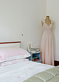 Evening dress on mannequin in Wairarapa bedroom North Island New Zealand