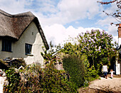 Thatched cottage garden in Devon