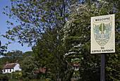 Welcome to Little London' signpost in village, Guildford, Surrey, UK