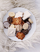 Assorted biscuits on plate in St Anton, Tyrol, Austria