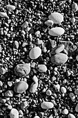 Full frame of pebbles on beach in County Sligo in Connacht, Ireland
