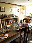 Kitchen table set for tea