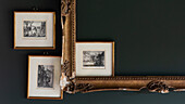 This little vignette of antique prints draws the visitor in and creates a fascinating detail on the snug wall