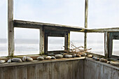 Balkonfenster von Aldeburgh Strandaussicht Suffolk England UK