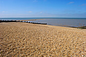 Sunny English beach with tide out