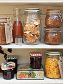 Dried and preserved foods in storage jars Battersea London UK