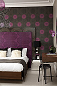 Double bed with assorted contrasting headboards