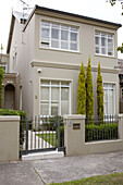 Fenced garden and front facade of Sydney home Australia