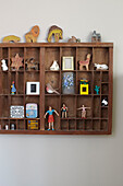 Toy storage in wall mounted shelving Ryde Isle of Wight, UK
