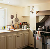 Classic white kitchen corner with vintage gas range